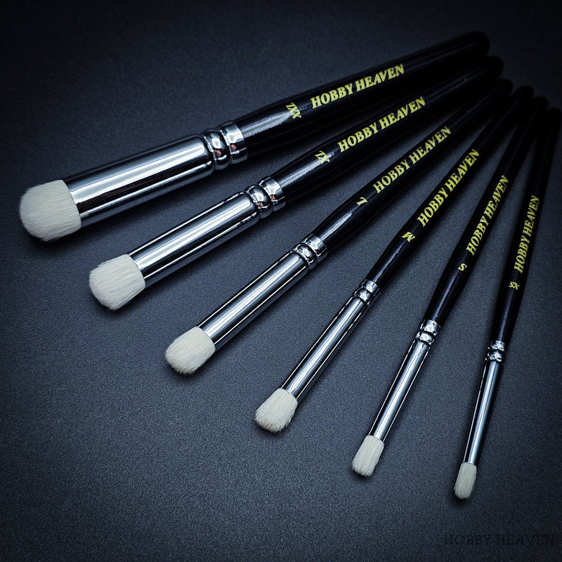 Hobby Heaven 6-Piece Dry Brush Set – XS to XXL Miniature Painting Brushes - Only-Games