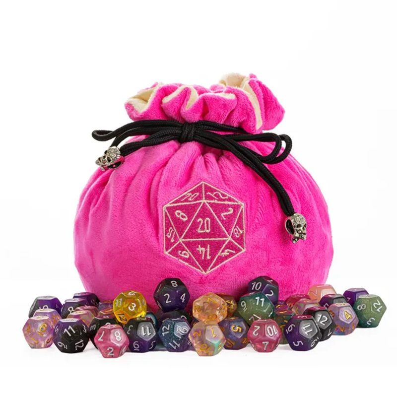 Velvet Vault | Super-Soft Large Dice Bag | Pink - Only-Games