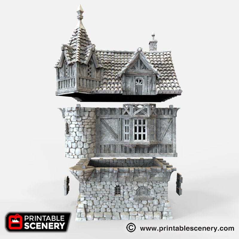 The Governor's Mansion - The Lost Islands - Printable Scenery Wargaming Terrain D&D, DnD - Only-Games