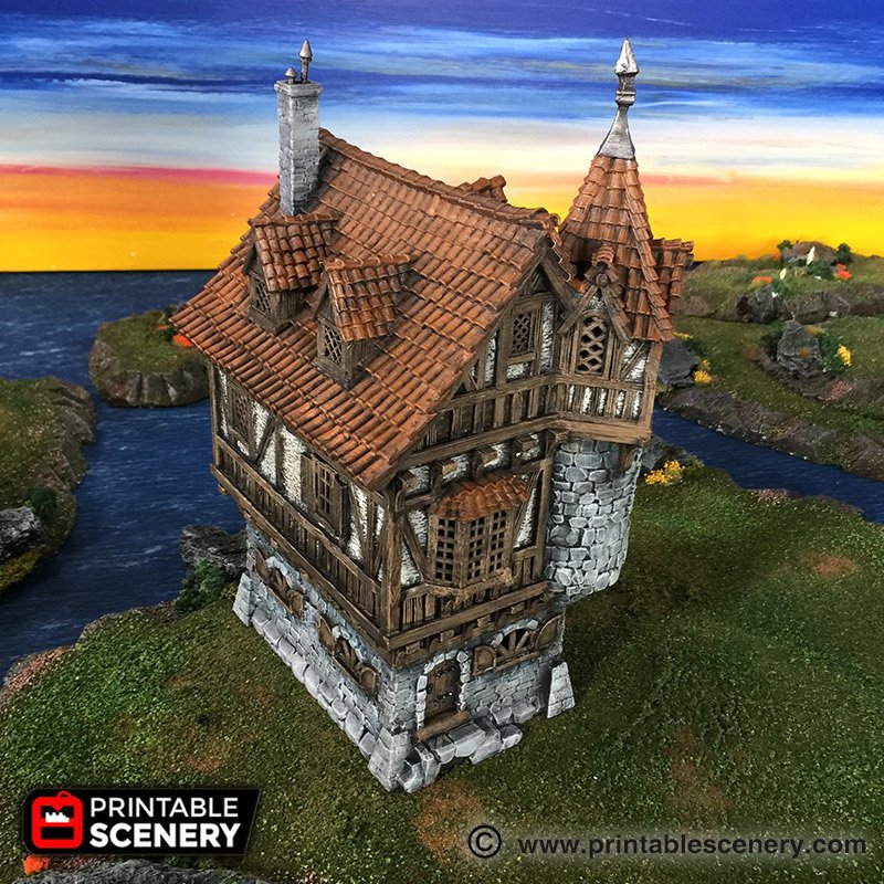 The Governor's Mansion - The Lost Islands - Printable Scenery Wargaming Terrain D&D, DnD - Only-Games