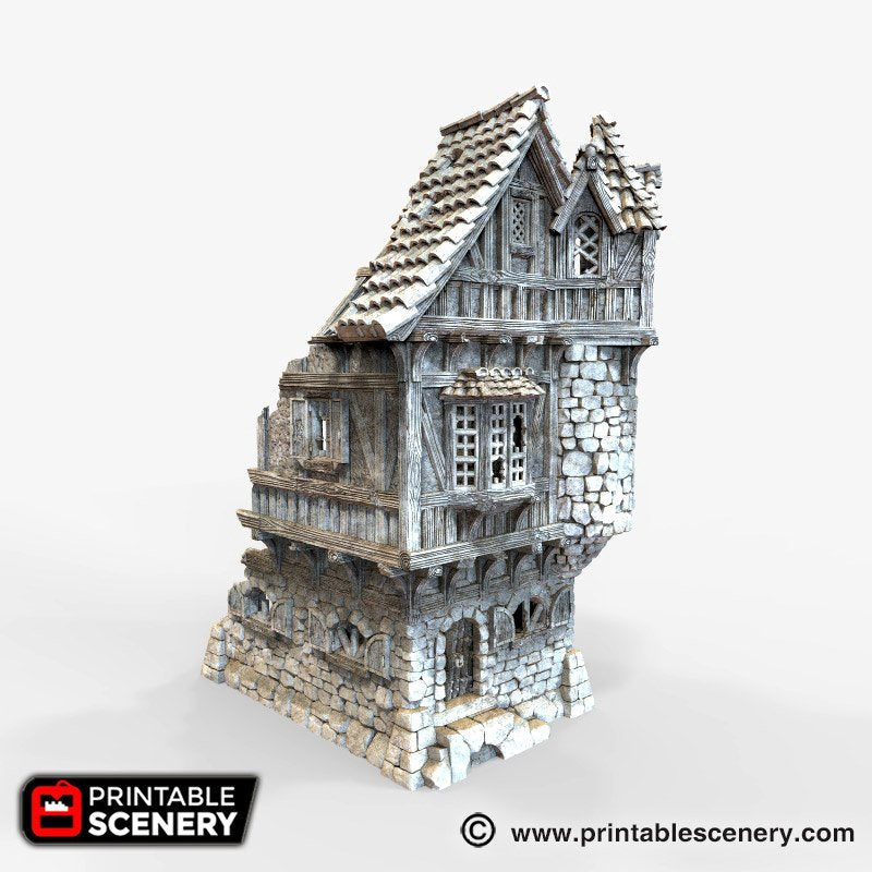 Ruined Governor's Mansion - The Lost Islands - Printable Scenery Wargaming Terrain D&D, DnD - Only-Games