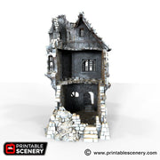 Ruined Governor's Mansion - The Lost Islands - Printable Scenery Wargaming Terrain D&D, DnD - Only-Games