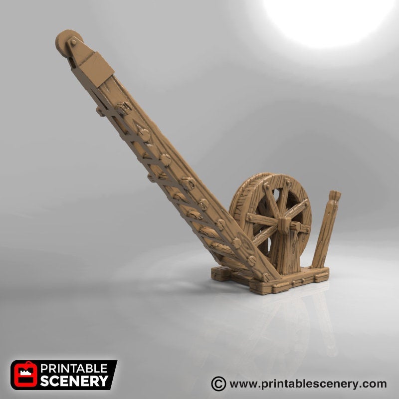 Medieval Crane - Winterdale - Printable Scenery 28mm 32mm Wargaming Terrain - Only-Games