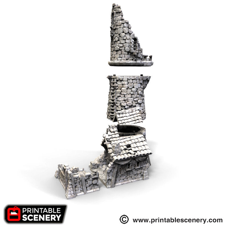 Ruined Lighthouse - The Lost Islands - Printable Scenery 15mm 28mm 32mm Wargaming Terrain D&D, DnD - Only-Games