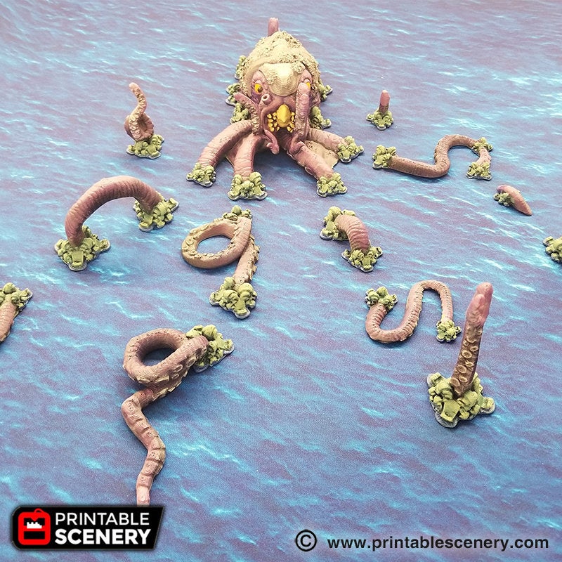 Kraken Monster - The Lost Islands - Printable Scenery Wargaming Terrain D&D, DnD Pirates - Only-Games