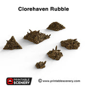 Rubble Set - Clorehaven and the Goblin Grotto - Printable Scenery Wargaming Tabletop Scatter Terrain D&D, DnD - Only-Games