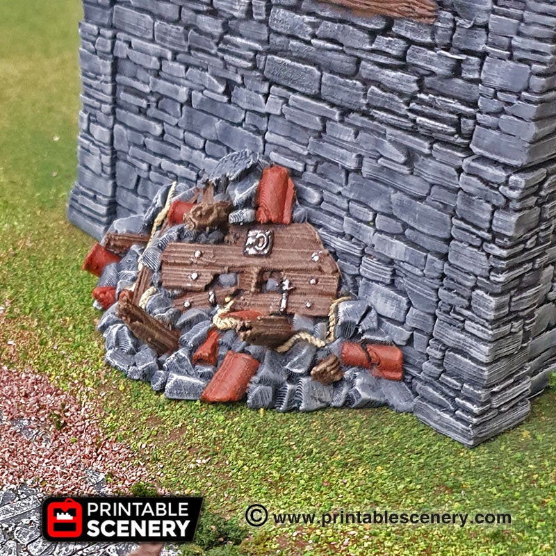 Rubble Set - Clorehaven and the Goblin Grotto - Printable Scenery Wargaming Tabletop Scatter Terrain D&D, DnD - Only-Games
