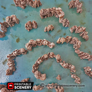 Grotto Walls - Clorehaven and the Goblin Grotto - Printable Scenery Wargaming Terrain D&D, DnD - Only-Games