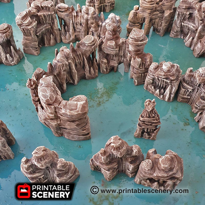 Grotto Walls - Clorehaven and the Goblin Grotto - Printable Scenery Wargaming Terrain D&D, DnD - Only-Games