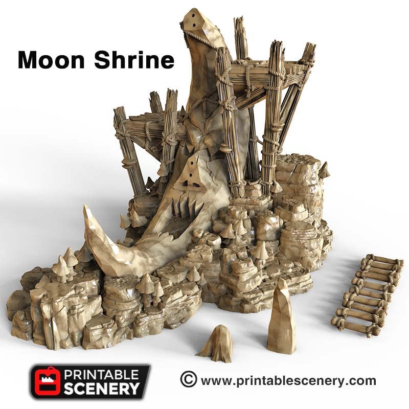 Moon Shrine - Clorehaven and the Goblin Grotto 15mm 28mm 32mm Wargaming Terrain D&D, DnD - Only-Games