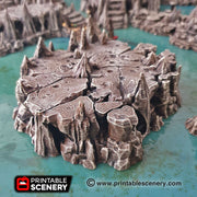 Raised Caverns - Clorehaven and the Goblin Grotto - Printable Scenery Wargaming Terrain D&D, DnD - Only-Games