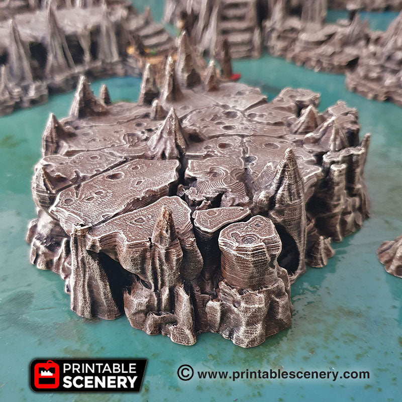 Raised Caverns - Clorehaven and the Goblin Grotto - Printable Scenery Wargaming Terrain D&D, DnD - Only-Games