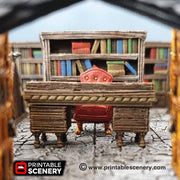 Library Furniture Set - Clorehaven and the Goblin Grotto - Printable Scenery Wargaming Terrain Scatter D&D, DnD - Only-Games