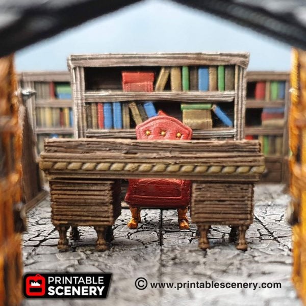 Library Furniture Set - Clorehaven and the Goblin Grotto - Printable Scenery Wargaming Terrain Scatter D&D, DnD - Only-Games