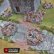 Rubble Set - Clorehaven and the Goblin Grotto - Printable Scenery Wargaming Tabletop Scatter Terrain D&D, DnD - Only-Games
