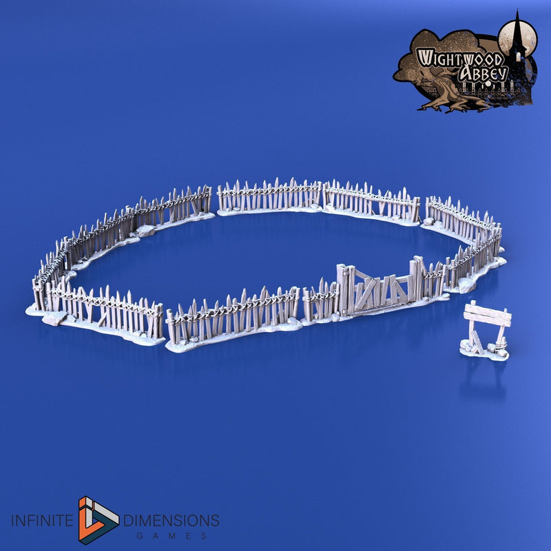 Wooden Fencing 15mm 28mm 32mm Wightwood Abbey Wargaming Tabletop Scatter Terrain D&D, DnD - Only-Games