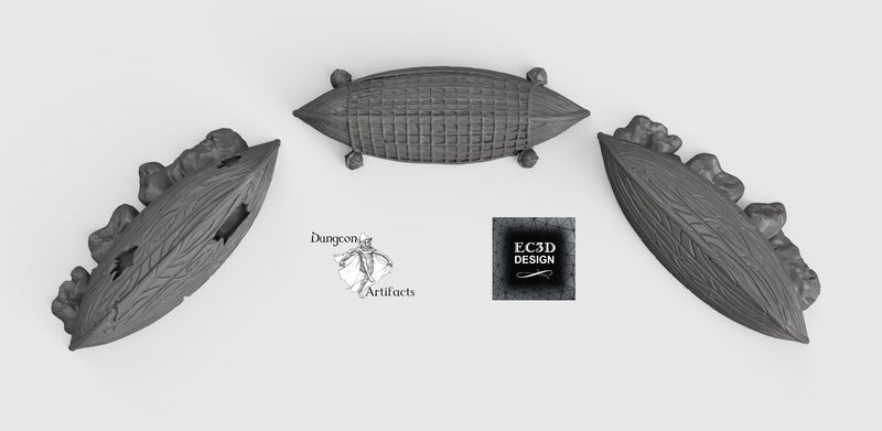 Flipped Fishing Boats - Depths of the Savage Atoll - EC3D Wargaming Terrain D&D, DnD - Only-Games