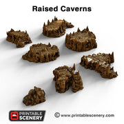 Raised Caverns - Clorehaven and the Goblin Grotto - Printable Scenery Wargaming Terrain D&D, DnD - Only-Games