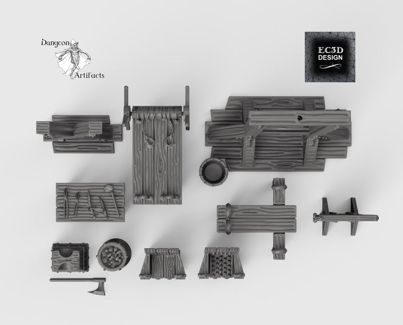 Torture Chamber Accessories - 28mm 32mm Hero's Hoard Wargaming Tabletop Scatter Miniatures Terrain D&D, DnD - Only-Games