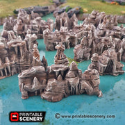 Low Grotto Walls - Clorehaven and the Goblin Grotto - Printable Scenery Mushroom Wargaming Terrain Scatter D&D DnD - Only-Games