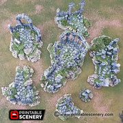 Ancient Ruins - Clorehaven and The Goblin Grotto - Printable Scenery - Wargaming Terrain Scatter D&D, DnD - Only-Games