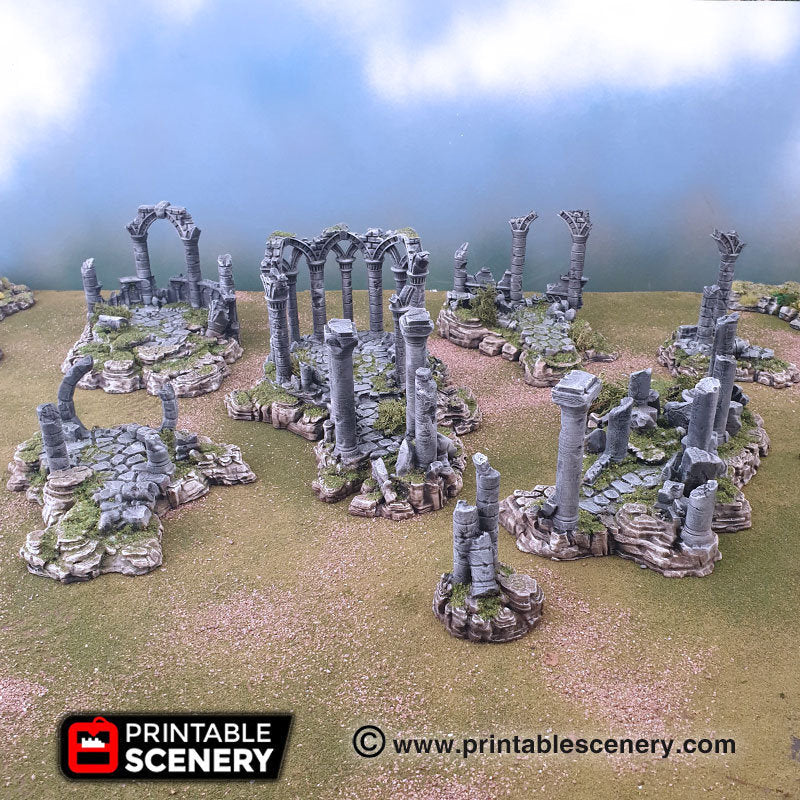 Ancient Ruins - Clorehaven and The Goblin Grotto - Printable Scenery - Wargaming Terrain Scatter D&D, DnD - Only-Games