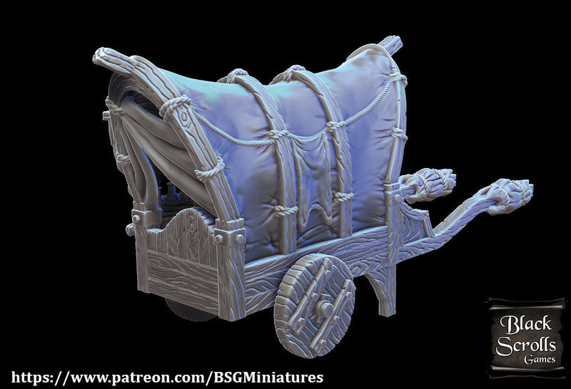 Merchant Wagon - City of Tarok Wargaming Terrain Scatter D&D DnD - Only-Games