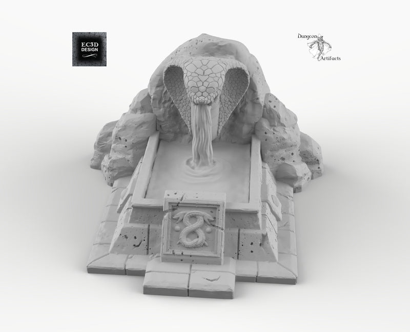 Snake Fountain - 15mm 28mm 32mm Empire of Scorching Sands Wargaming Terrain D&D, DnD - Only-Games