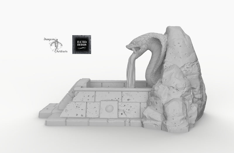 Snake Fountain - 15mm 28mm 32mm Empire of Scorching Sands Wargaming Terrain D&D, DnD - Only-Games