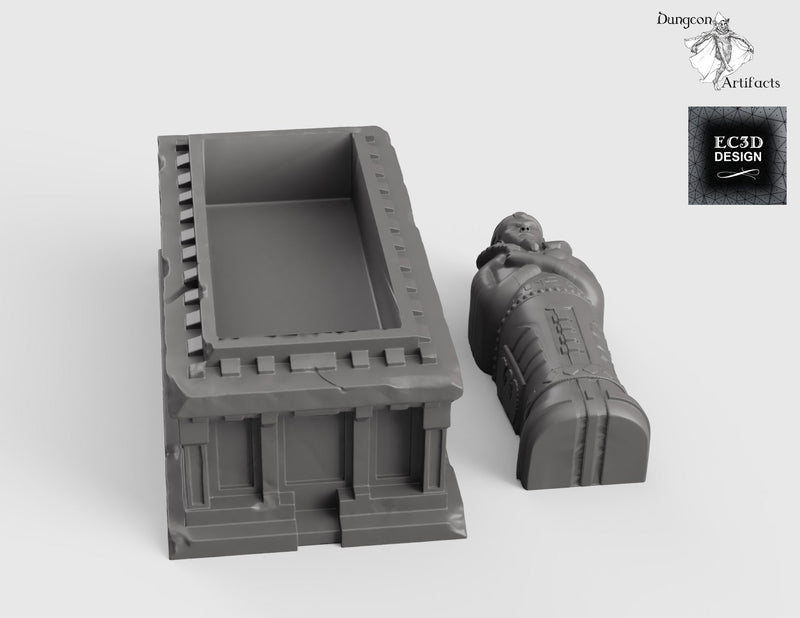Egyptian Sarcophagus - 28mm 32mm Empire of Scorching Sands Wargaming Terrain D&D, DnD - Only-Games