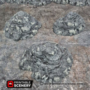 Modular Hills - Brave New Worlds - Printable Scenery Wasteworld Gaslands New Eden Terrain Scatter D&D DnD - Only-Games