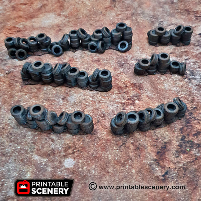 Tire Obstacles - Brave New Worlds - Printable Scenery Wasteworld Gaslands Terrain Scatter D&D DnD - Only-Games