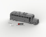 Abandoned School Bus - 15mm 28mm 20mm 32mm Brave New Worlds Wasteworld Gaslands Terrain Scatter D&D DnD - Only-Games