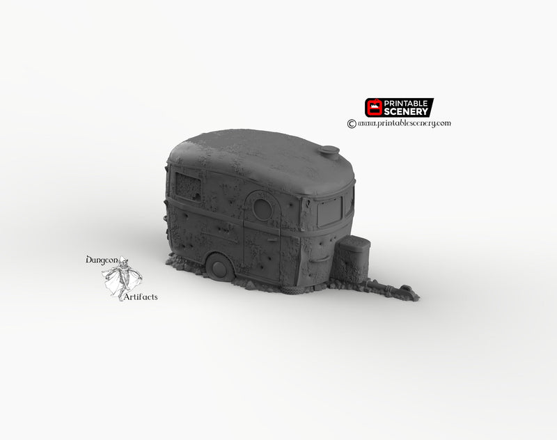 Abandoned Camper Caravan - Brave New Worlds - Printable Scenery Wasteworld Gaslands Terrain Scatter D&D DnD - Only-Games
