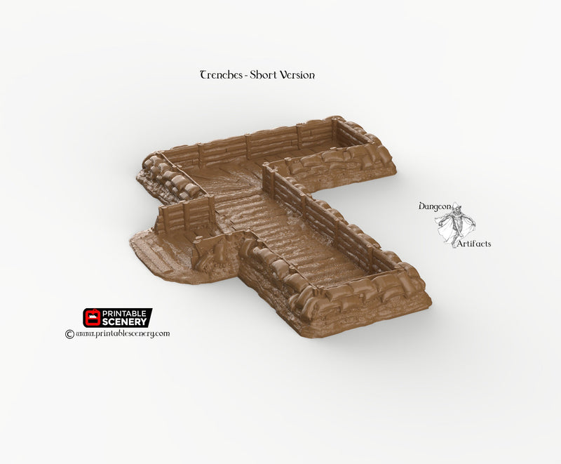 Trenches - Rampage Gothic - Printable Scenery WWI WWII Terrain D&D DnD - Only-Games