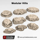 Modular Hills - Brave New Worlds - Printable Scenery Wasteworld Gaslands New Eden Terrain Scatter D&D DnD