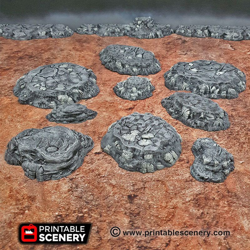 Modular Hills - Brave New Worlds - Printable Scenery Wasteworld Gaslands New Eden Terrain Scatter D&D DnD - Only-Games