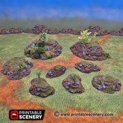 Modular Hills - Brave New Worlds - Printable Scenery Wasteworld Gaslands New Eden Terrain Scatter D&D DnD - Only-Games
