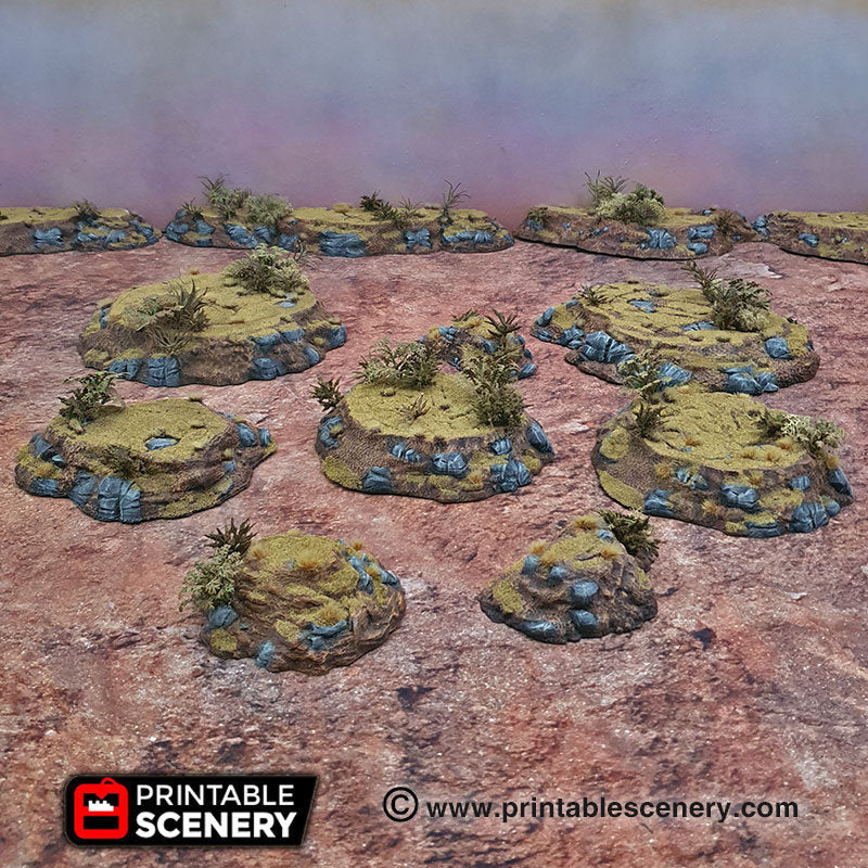 Modular Hills - Brave New Worlds - Printable Scenery Wasteworld Gaslands New Eden Terrain Scatter D&D DnD - Only-Games