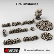 Tire Obstacles - Brave New Worlds - Printable Scenery Wasteworld Gaslands Terrain Scatter D&D DnD - Only-Games
