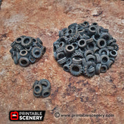 Tire Obstacles - Brave New Worlds - Printable Scenery Wasteworld Gaslands Terrain Scatter D&D DnD - Only-Games
