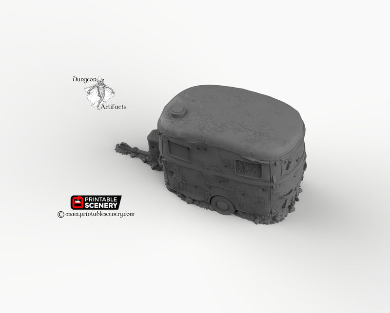 Abandoned Camper Caravan - Brave New Worlds - Printable Scenery Wasteworld Gaslands Terrain Scatter D&D DnD - Only-Games