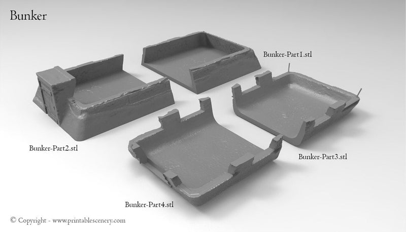 Normandy Bunker - Rampage Gothic - Printable Scenery WWII WWI Terrain D&D DnD - Only-Games