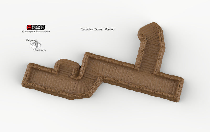 Trenches - Rampage Gothic - Printable Scenery WWI WWII Terrain D&D DnD - Only-Games
