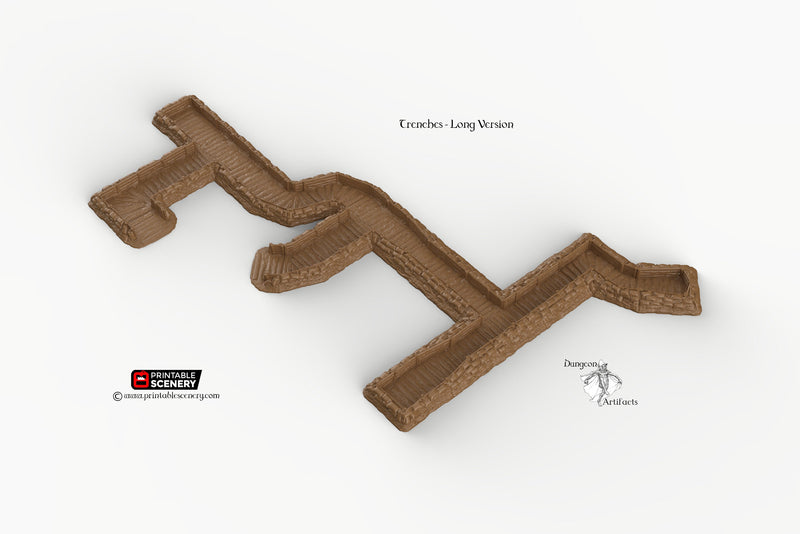 Trenches - Rampage Gothic - Printable Scenery WWI WWII Terrain D&D DnD - Only-Games