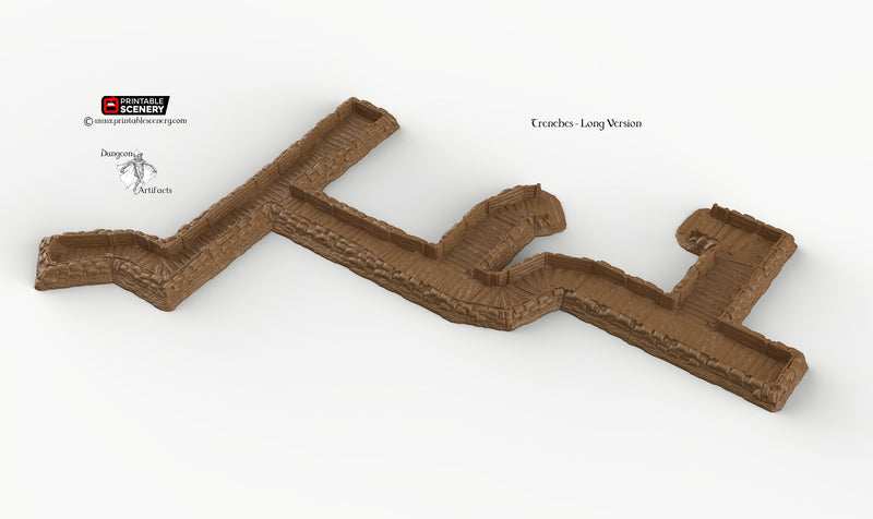 Trenches - Rampage Gothic - Printable Scenery WWI WWII Terrain D&D DnD - Only-Games
