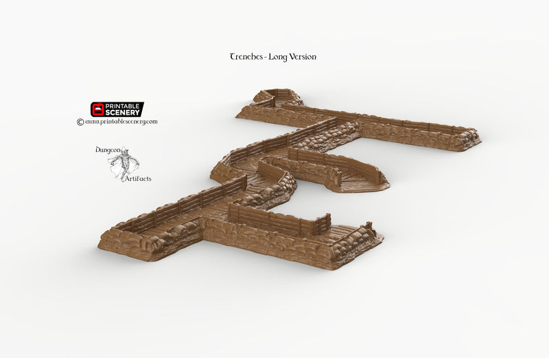 Trenches - Rampage Gothic - Printable Scenery WWI WWII Terrain D&D DnD - Only-Games