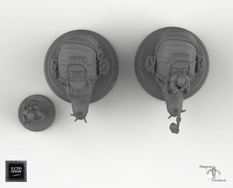 Snail-Riding Gnome Set - Snail Mount - EC3D Skyless Realms Wargaming Miniatures Monster D&D DnD - Only-Games