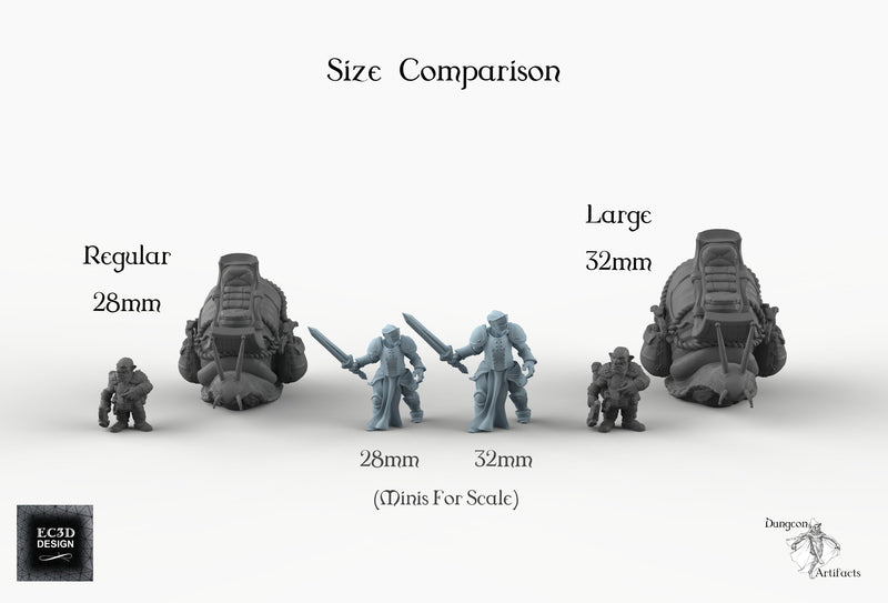 Snail-Riding Gnome Set - Snail Mount - EC3D Skyless Realms Wargaming Miniatures Monster D&D DnD - Only-Games