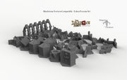 Darkstone Fortification Compatible Trihex Citadel Token and Marker Sets - Dragon's Rest Wargaming Terrain Scatter - Only-Games